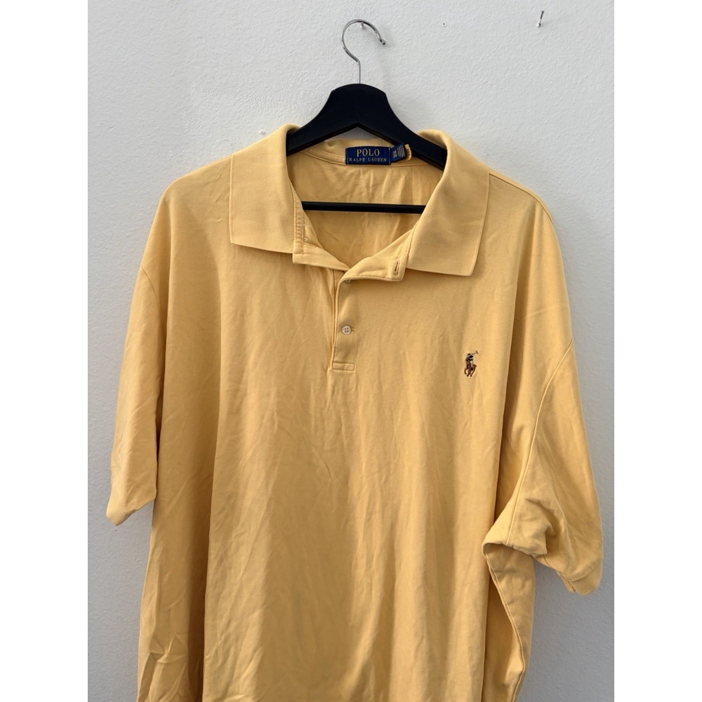 Polo Ralph Lauren Mens Yellow Short Sleeve Classic Fit Polo Shirt Size 3XB